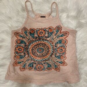 3/$15 Bohemian Peach Mandala Tank Top